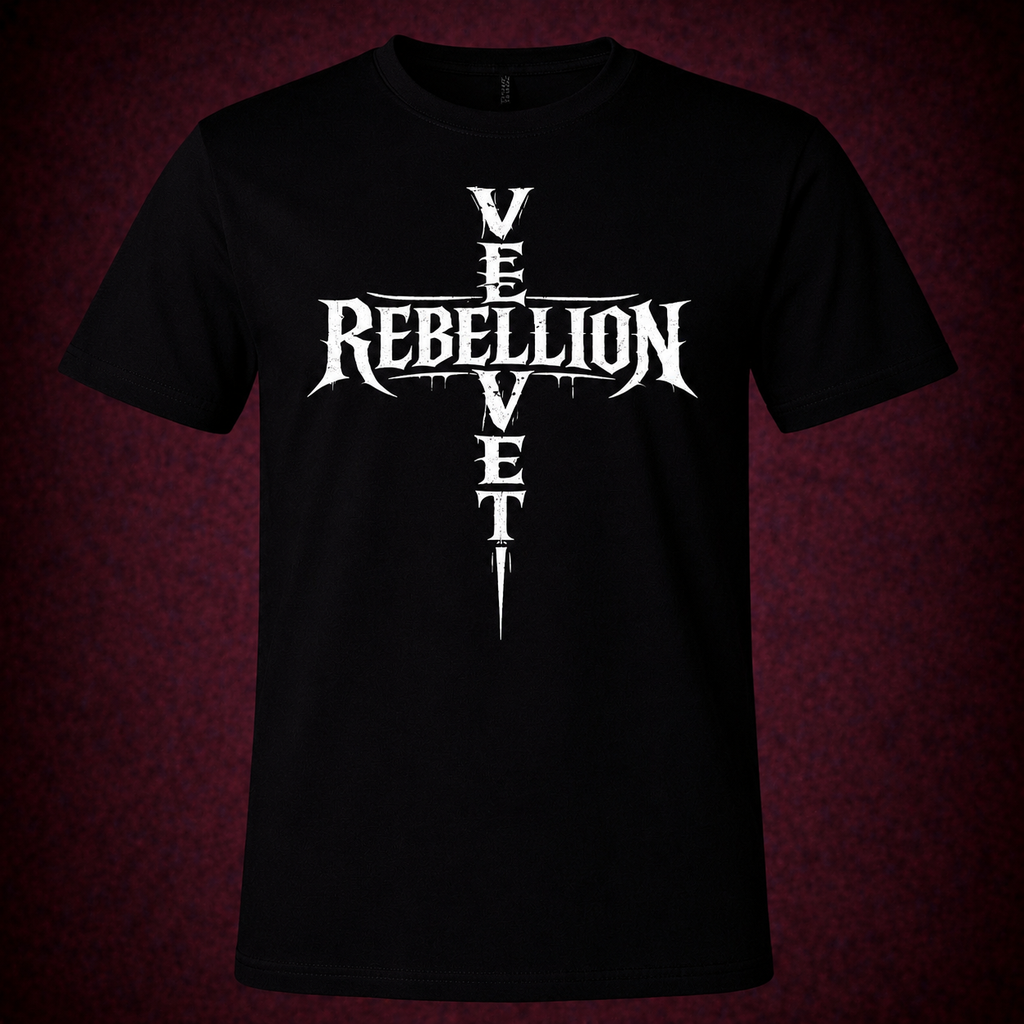 Velvet Rebellion Cross Tee (Black/white)