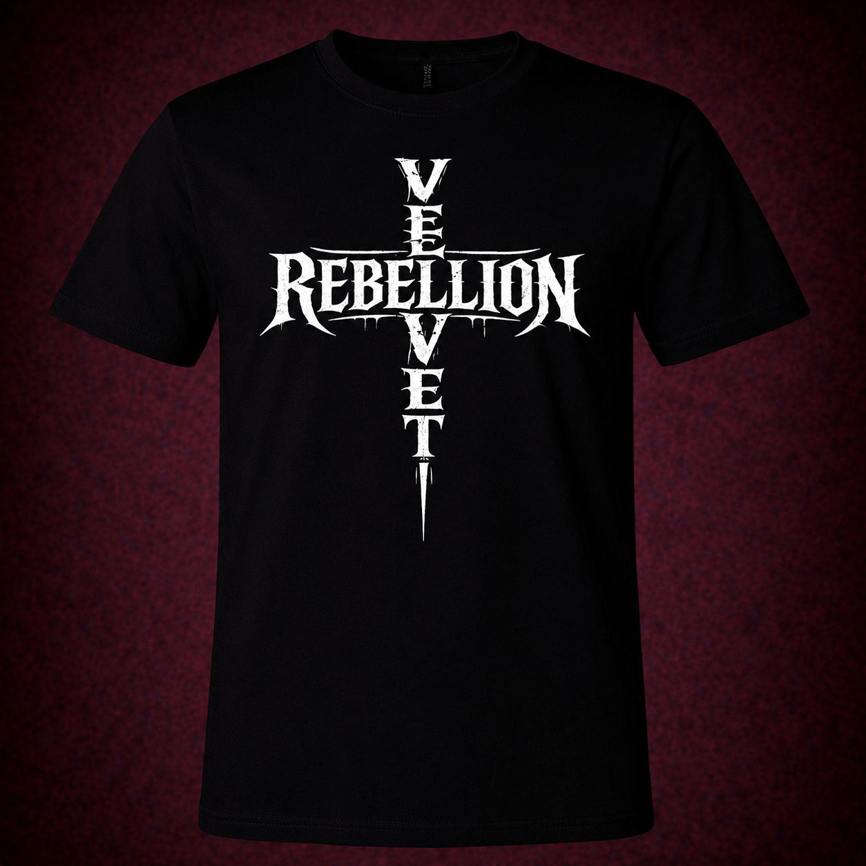 Velvet Rebellion Cross Tee (Black/white)