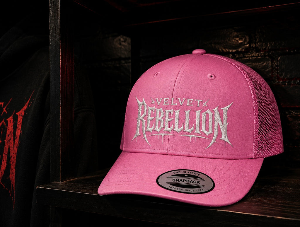 Velvet Rebellion Classic Logo SnapBack Cap ( Pink/White)