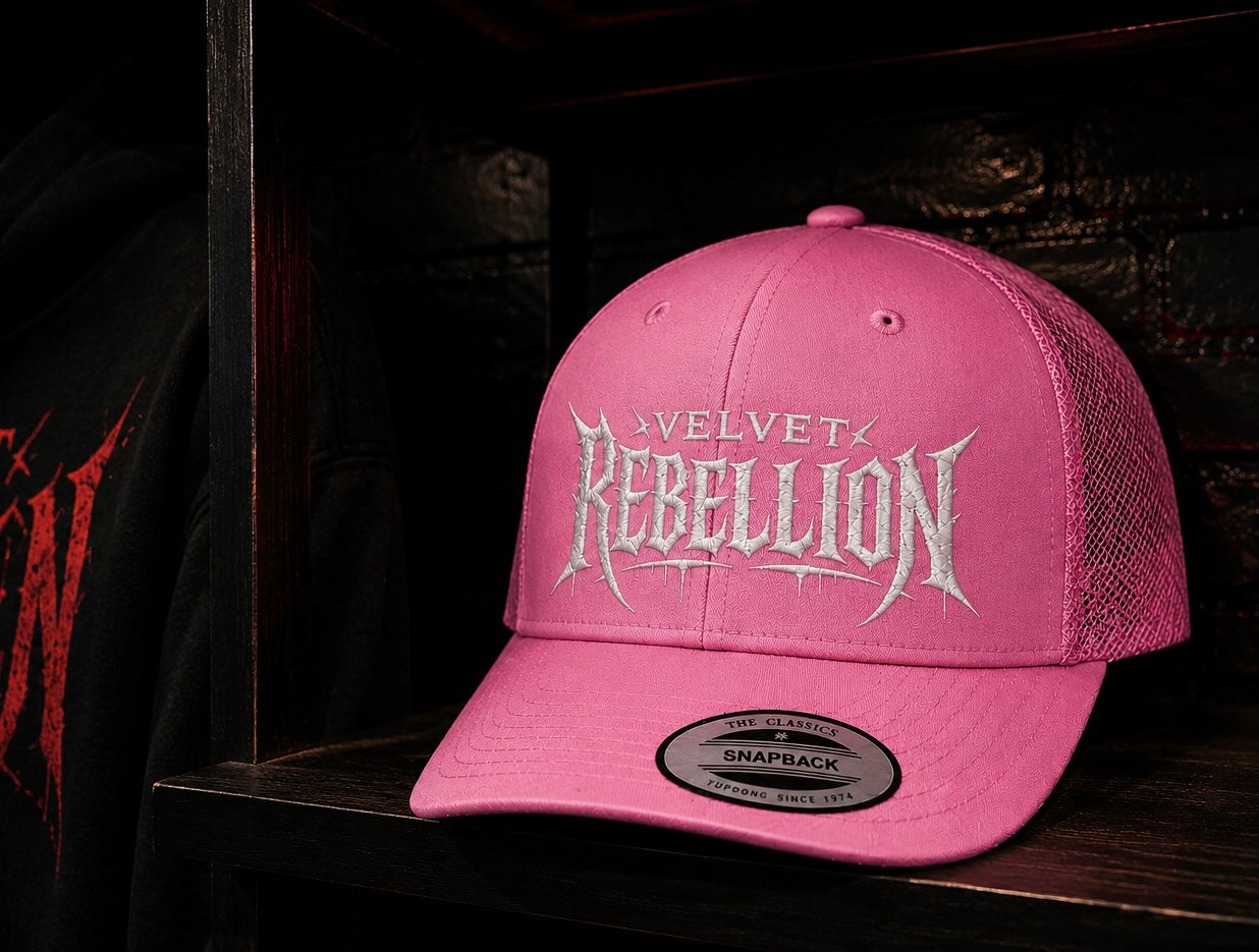 Velvet Rebellion Classic Logo SnapBack Cap ( Pink/White)