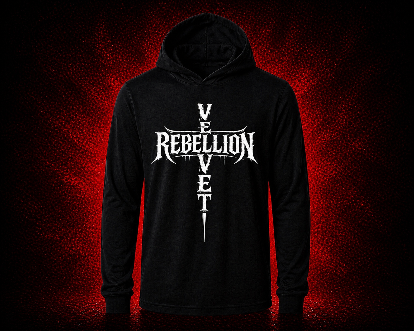 Velvet Rebellion  Cross Hoodie (Black/white)