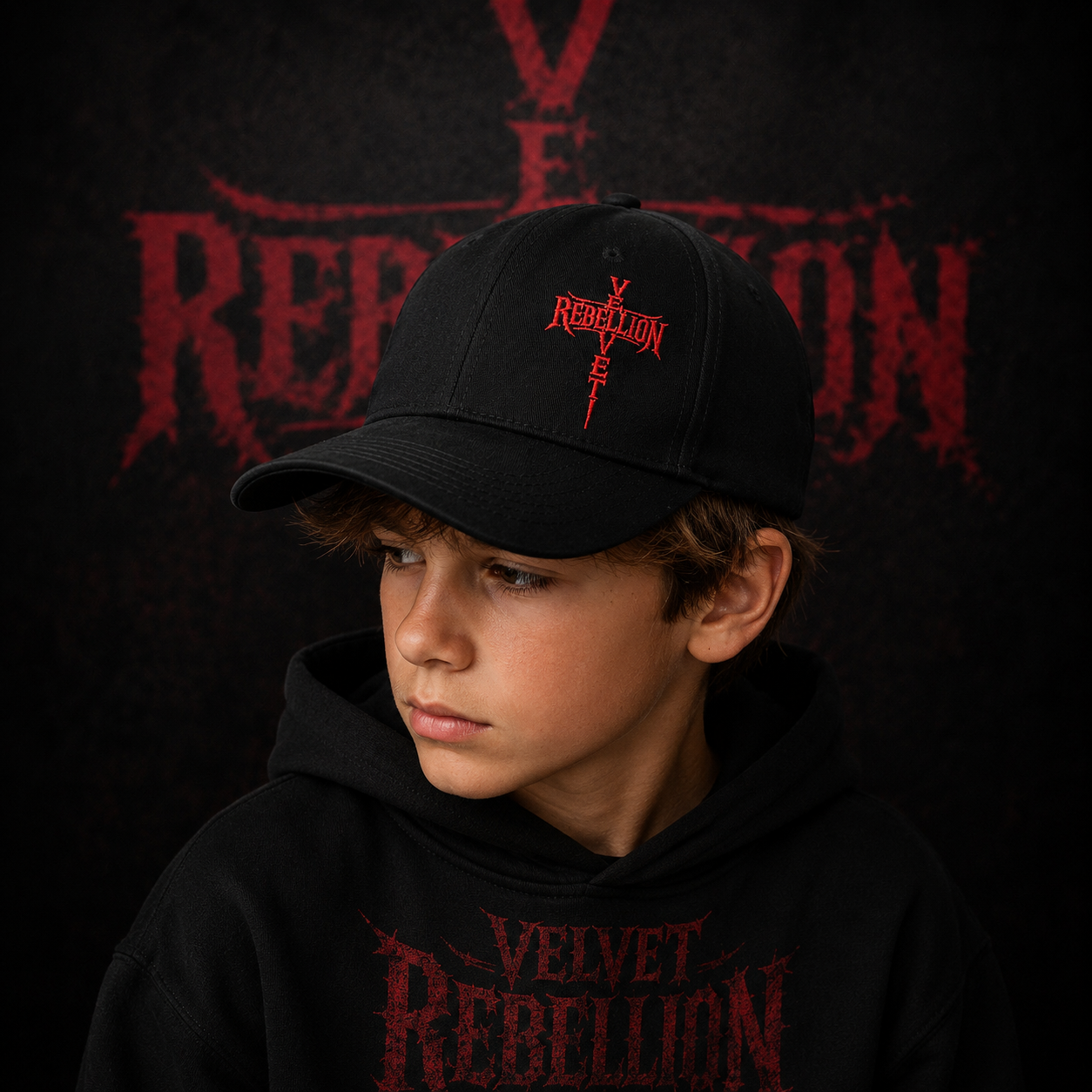 Kids Velvet Rebellion Cross Logo FlexFit