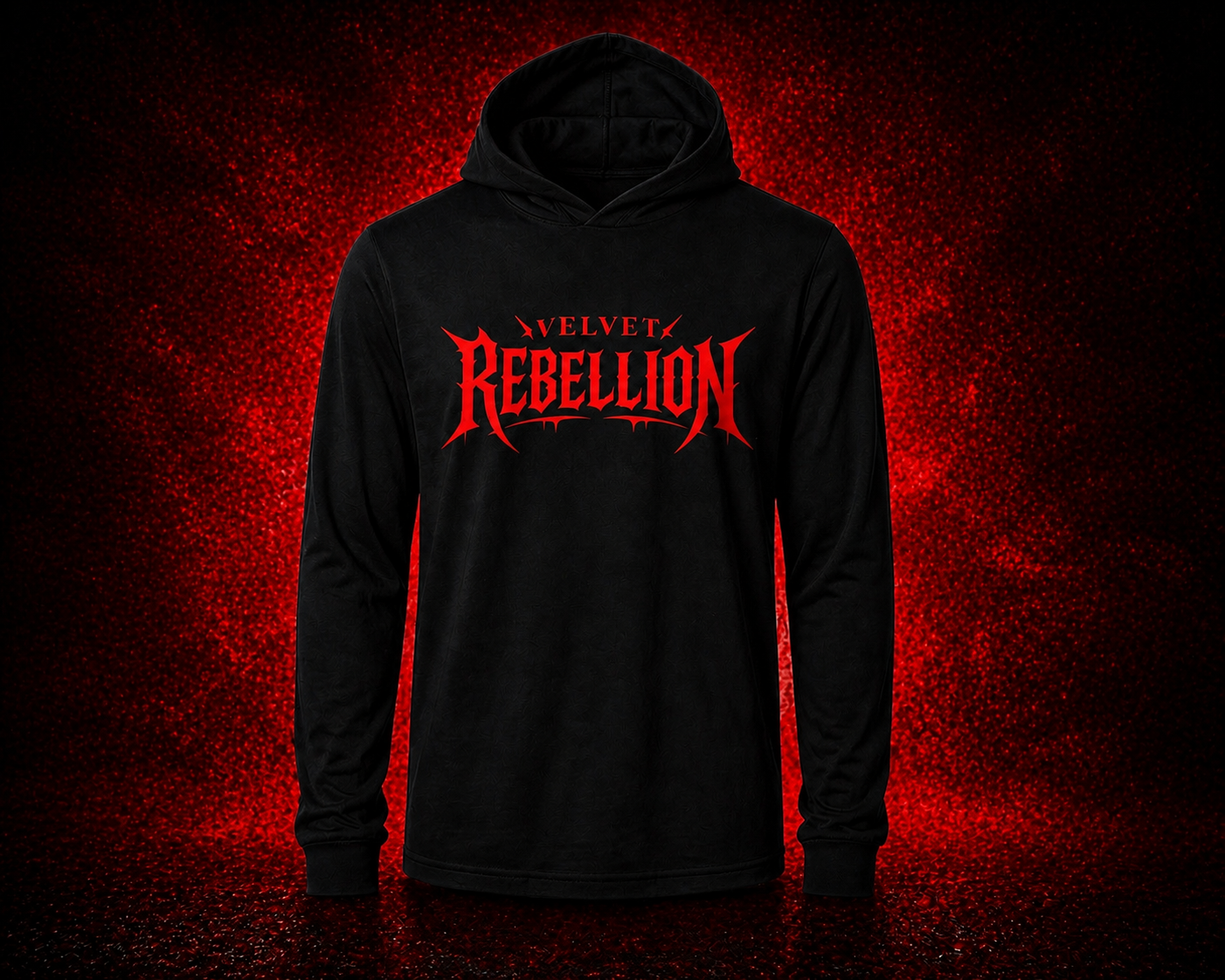 Velvet Rebellion Lightweight Hoodie (Black/Red)