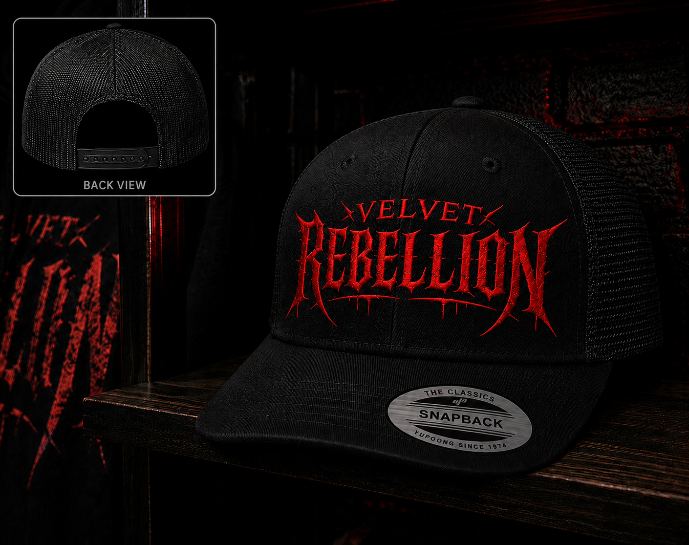 Velvet Rebellion Classic SnapBack Cap ( Black/Red)
